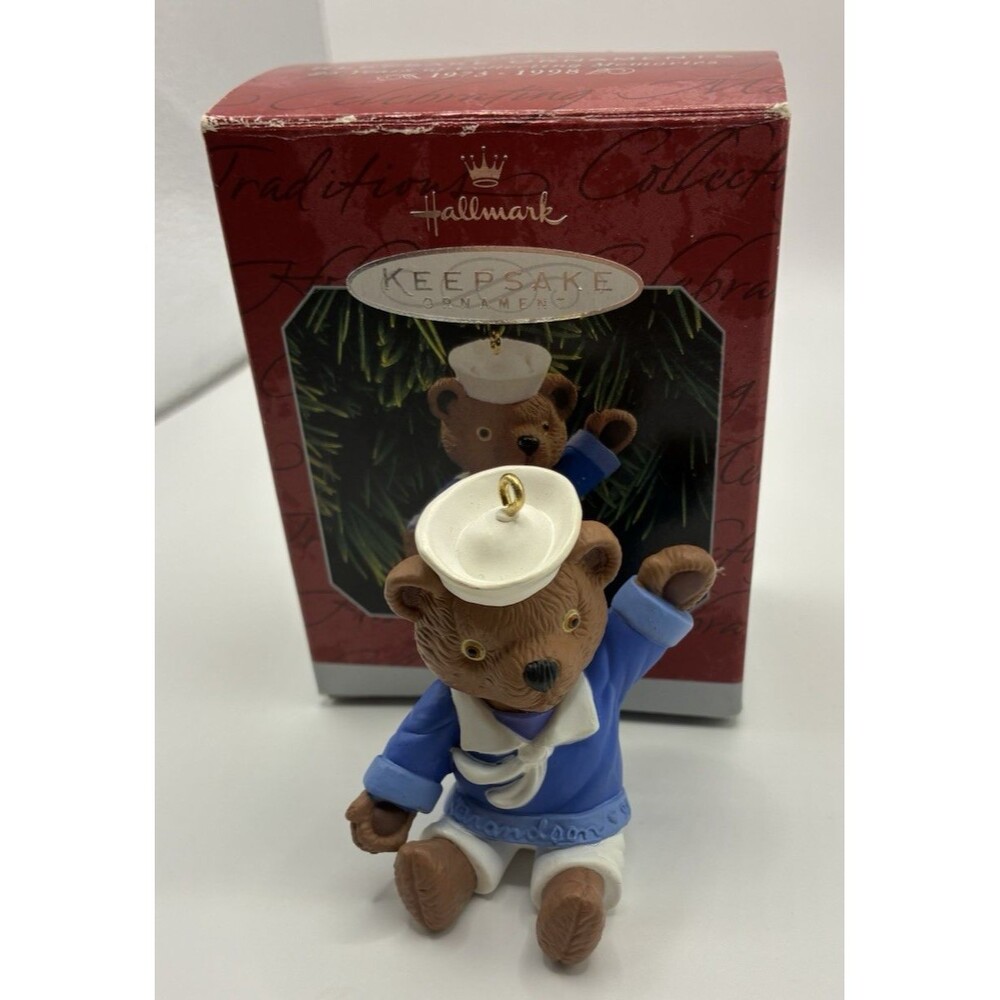 Hallmark Keepsake Ornament Grandson Christmas Bear Sailor Outfit 1998